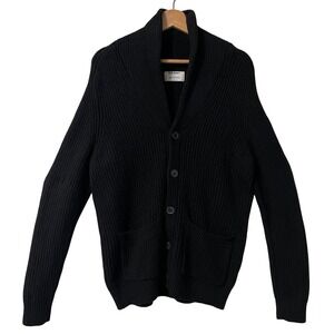 Old Navy Mens Shawl Collar Ribbed Cardigan Sweater Black Sm